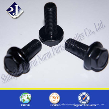 Full thread black zinc flange bolt 12.9